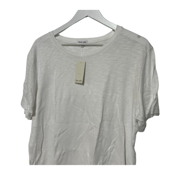 SPLENDID TOP WOMENS XLARGE BASIC CREW NECK SHORT SLEEVE SLUB TEE SHIRT WHITE - Picture 6 of 12